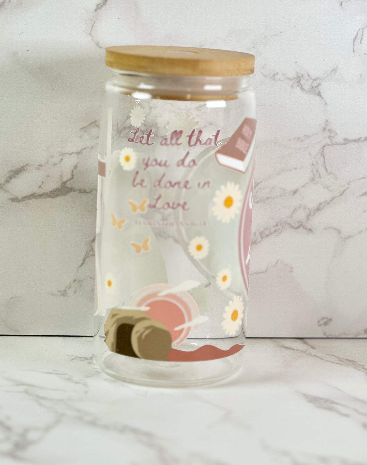 Cafecito Y Jesusito Glass Tumbler