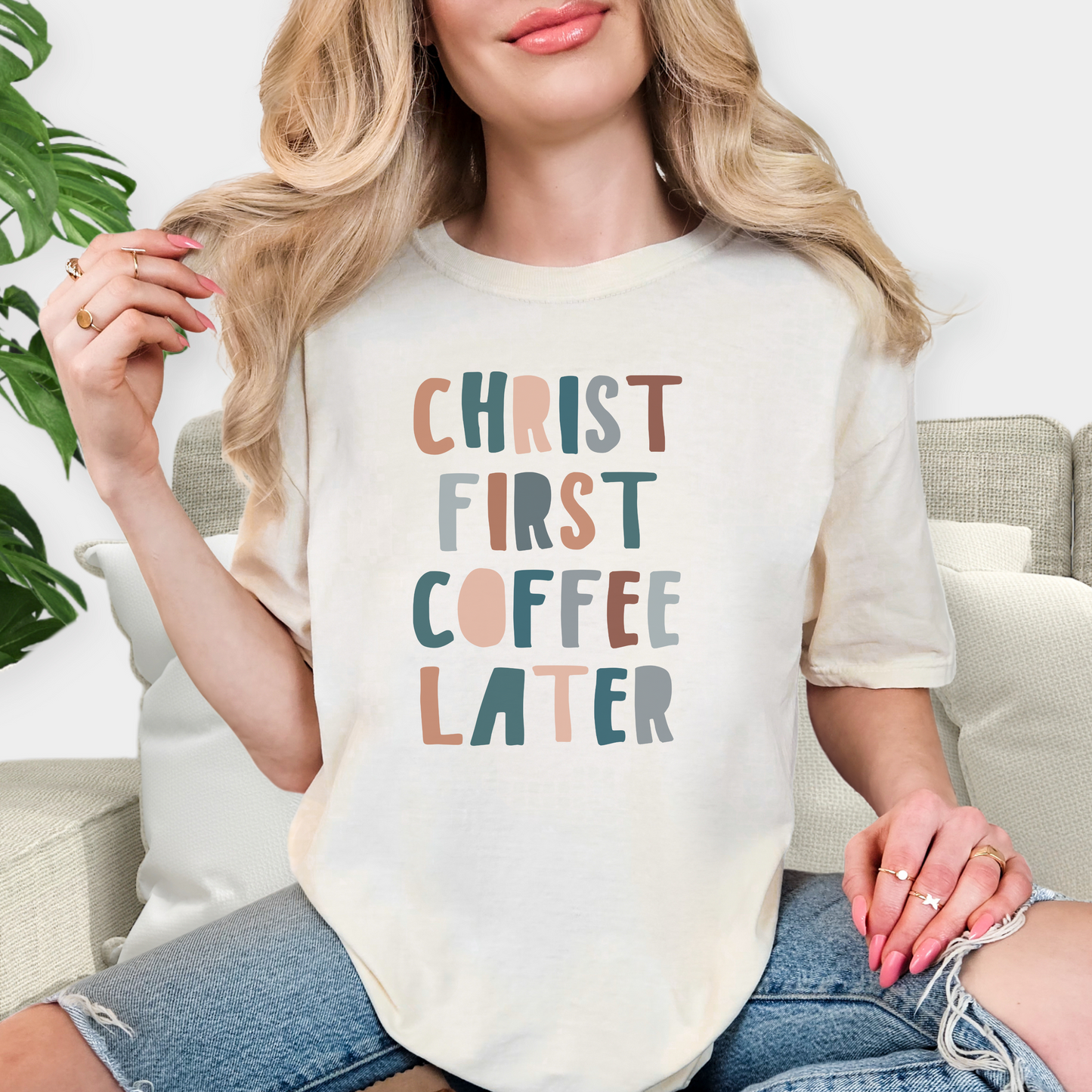 Christ First, Coffee Later Comfort Colors Tee