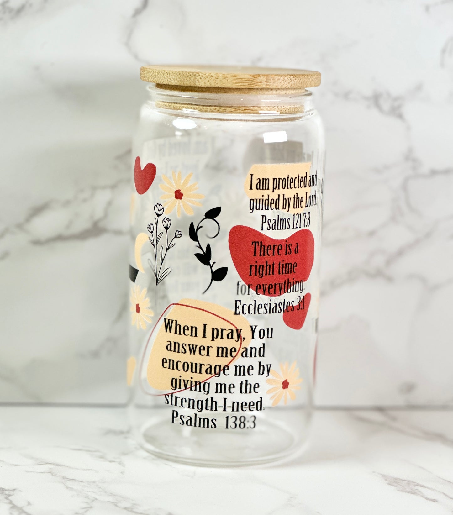 Bible Affirmations Glass Tumbler
