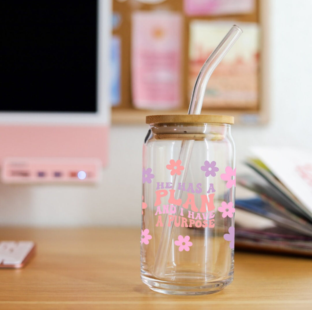 He has a plan 16oz glass